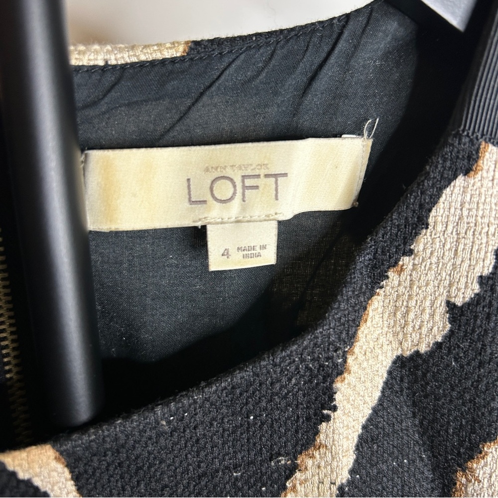 LOFT Black and White Zebra Pattern Mini Dress - Picture 2 of 13